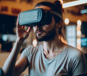 Un homme avec un casque de VR